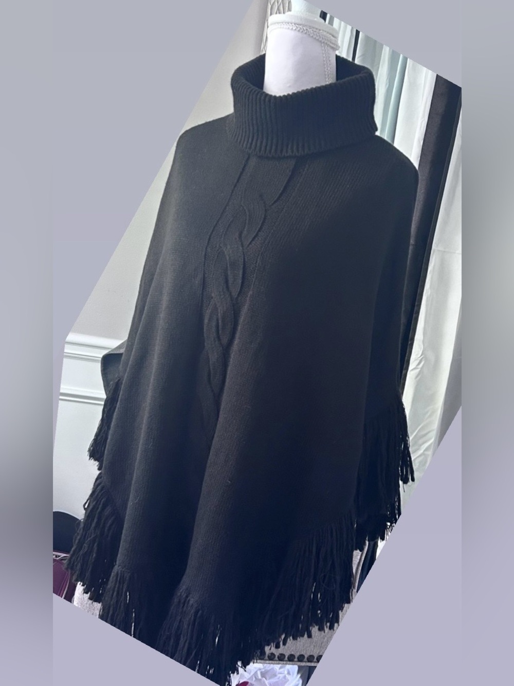 Modena, Elegant Black -  Women's  poncho